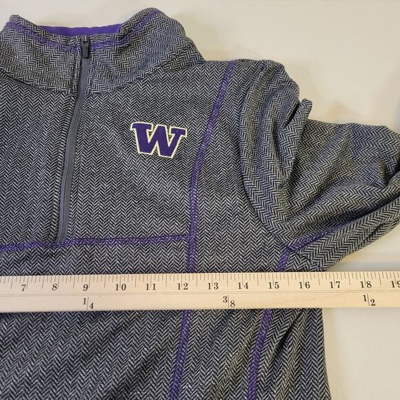 Colosseum Womens Washington Huskies 1/4 Zip Sweatshirt‎ Gray Purple Size Medium - Picture 3 of 8
